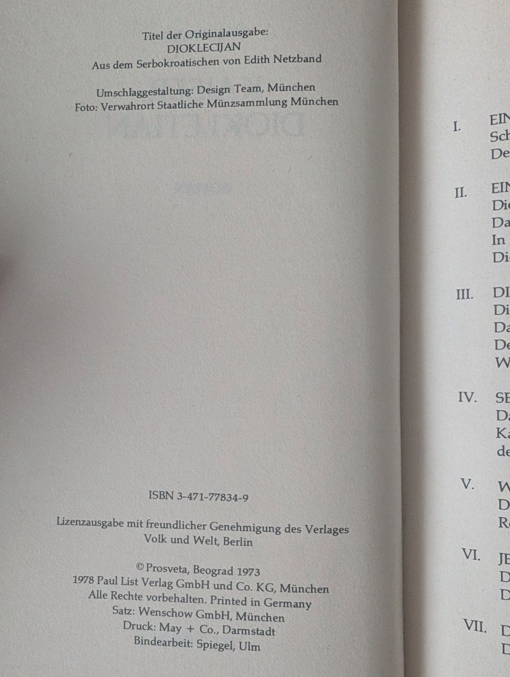 Libri: Kaiser Diokletian - Ivan Ivanji (List) – Usato da Thalwil venduto da sultan03 7
