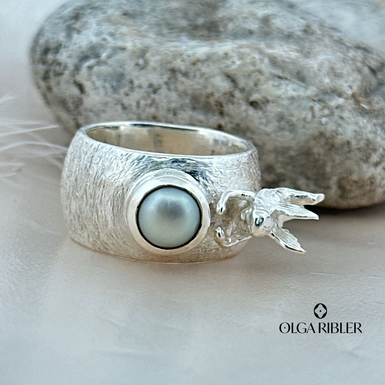 Olga Ribler Anelli: Engel Statement Ring mit Süsswasserperle – Gr 59 – Nuovo (secondo la descrizione) da Luzern venduto da Schmuckoutlet 4