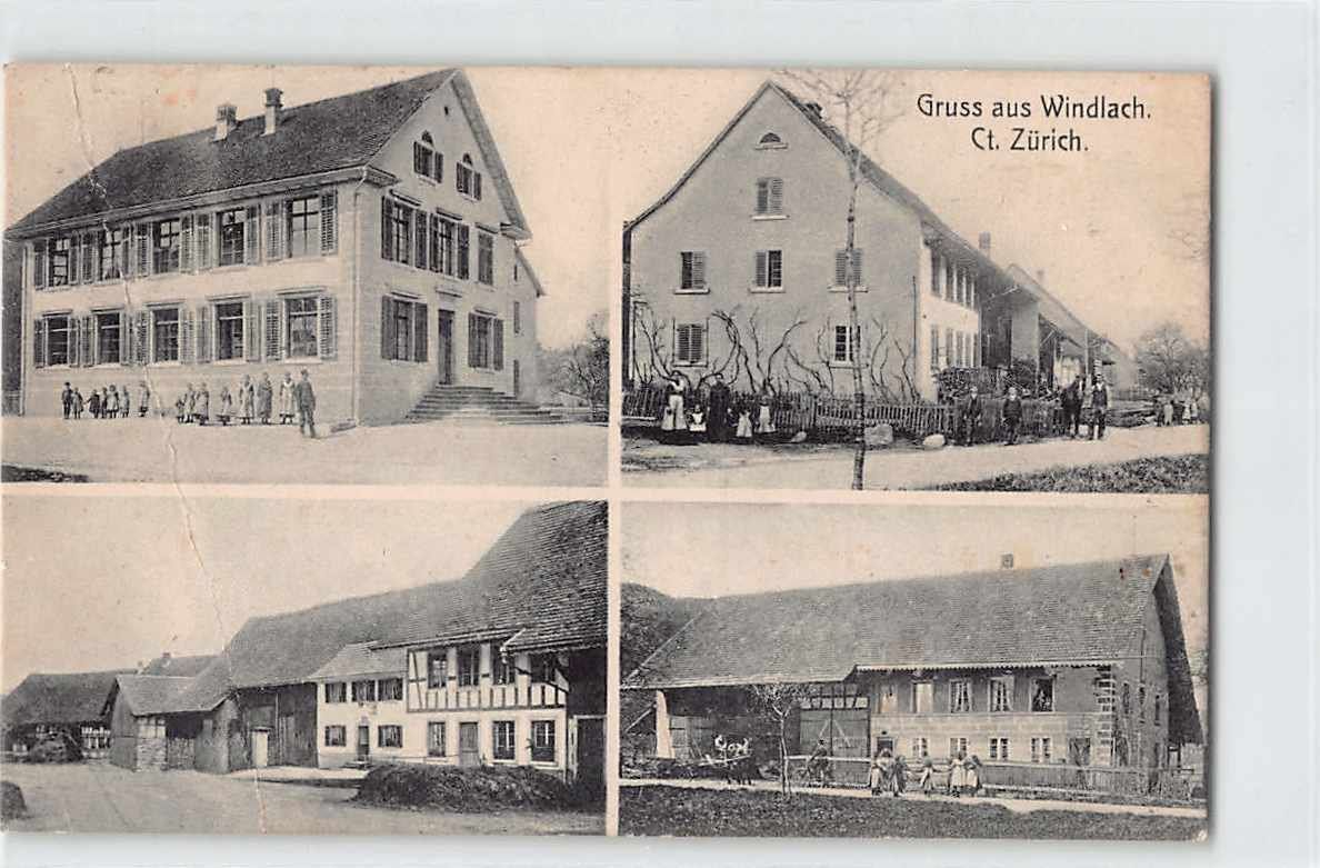 Cartoline postali: TOP Ansichtskarte: GRUSS aus WINDLACH ZH 1914 – Usato da Lufingen venduto da Rac0