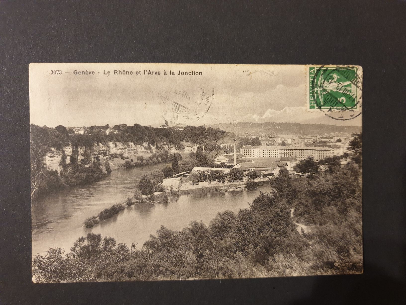 Cartoline postali: Genève 1913, Le Rhône – Usato da Versoix venduto da rucio