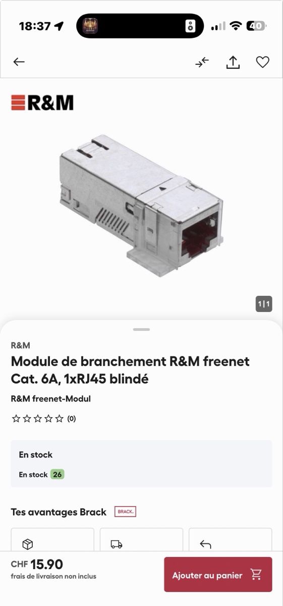 Systèmes de contrôle: Module de raccordement RJ45 – Neuf avec emballage d'origine à Villeret par Scamp7