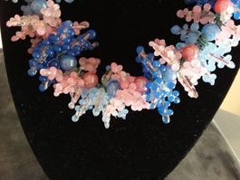 Antike Glas Halskette Collier Ca 1940