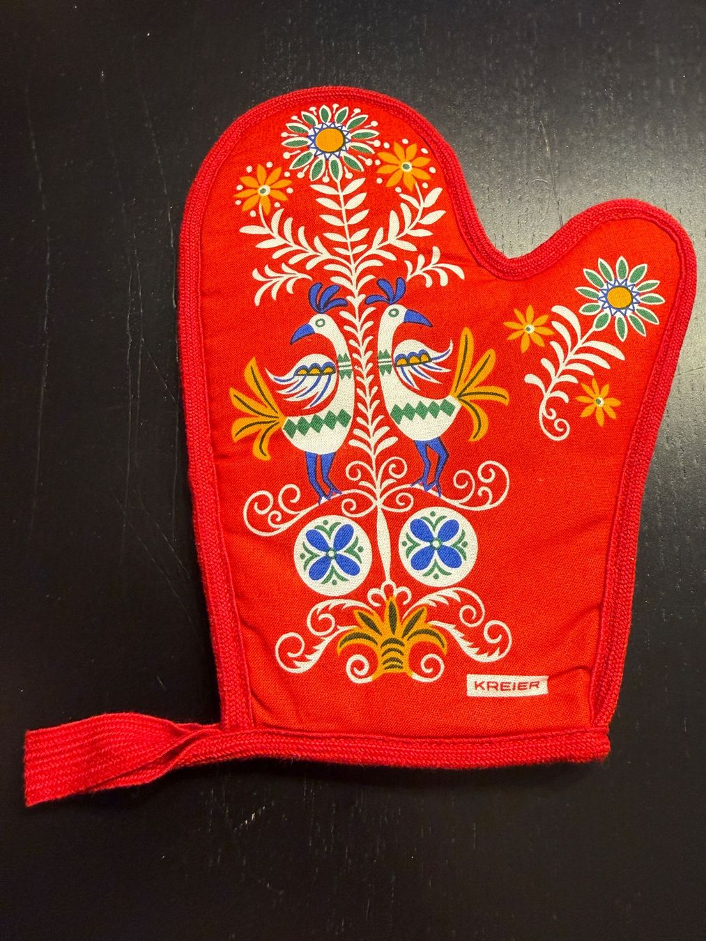 Elettrodomestici da cucina: Retro Topflappen Kreier, Rot mit Folklore Muster, CH – Usato da Erstfeld venduto da Mario_boe0