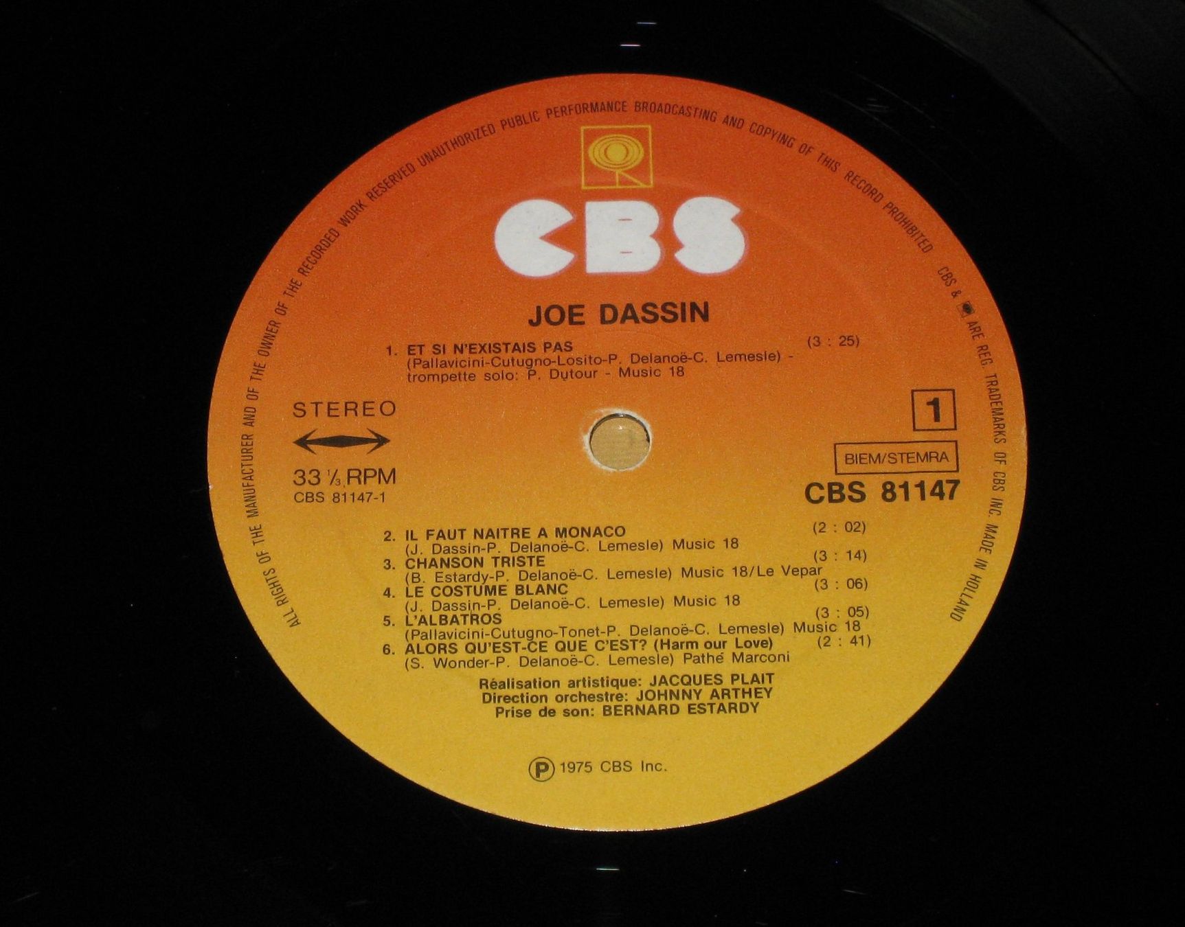 Vinyles: LP - JOE DASSIN – D'occasion à Steckborn par Quo7 2