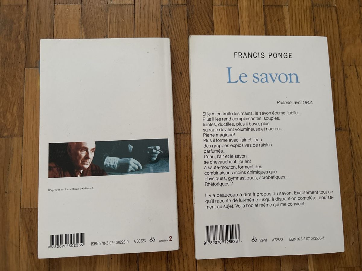 Libri: Francis Ponge: Le savon ; Le parti pris des choses – Usato da Le Grand-Saconnex venduto da mar_wby6 1