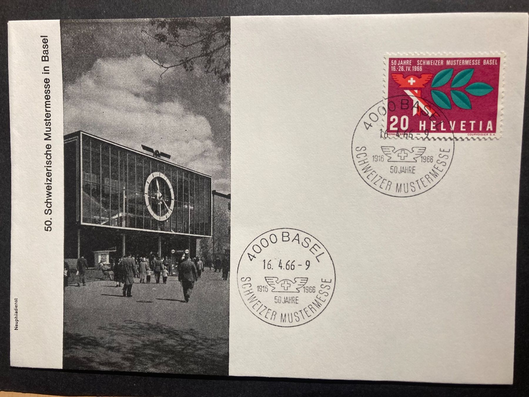 Tutti i francobolli: Schweiz 1966 Sonderstempel+Marke+Cachet Mustermesse Basel – Nuovo (secondo la descrizione) da Winterthur venduto da schnueps