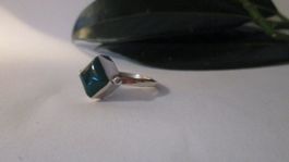 zierlicher Fingerring echter grüner Achat oval 925er Silber