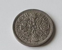 6 Six Pence Grossbritanien 1954