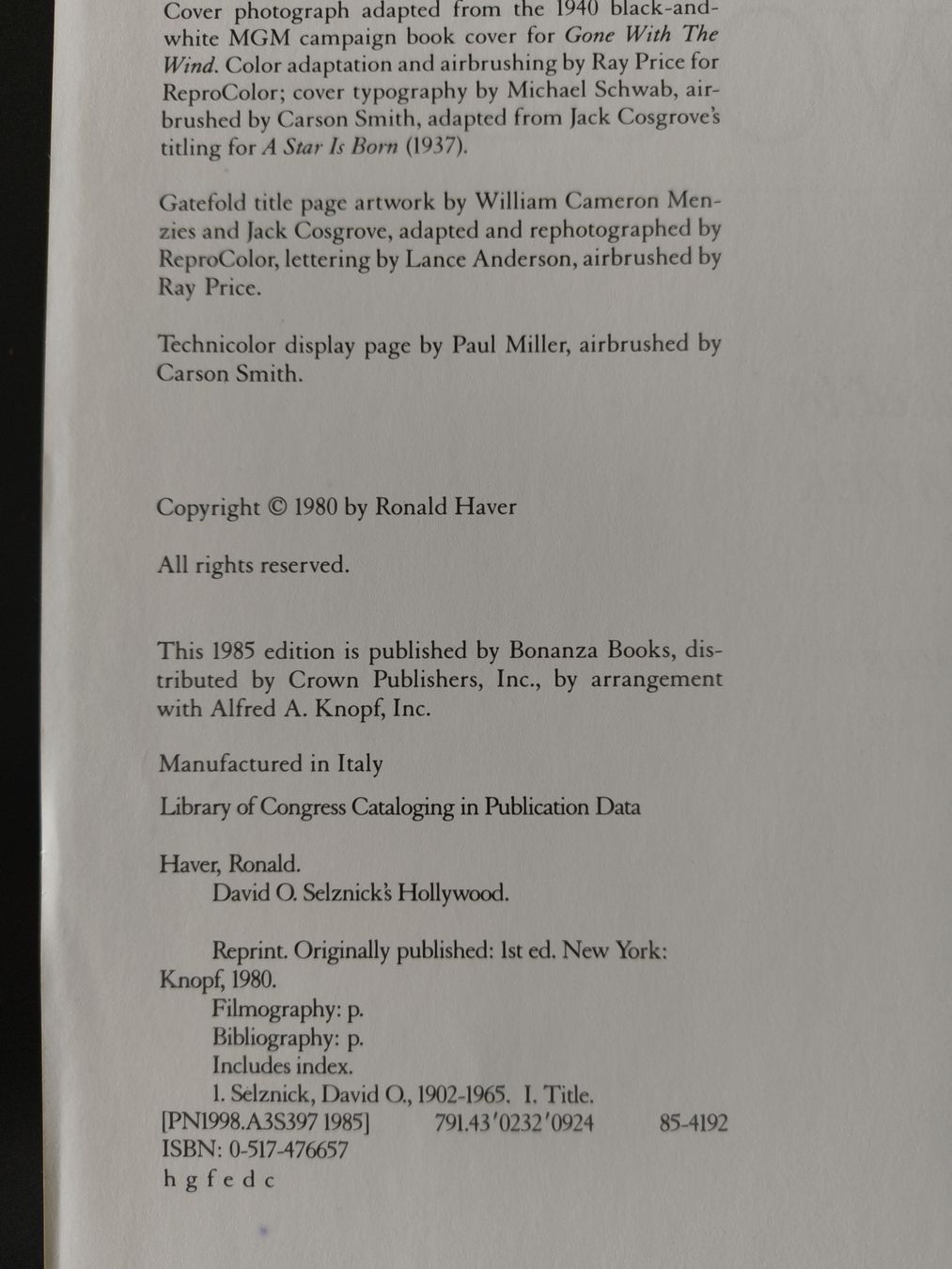 Libri: Buch David O. Selznick's Hollywood englisch Grossformat – Usato da stettlen venduto da VintageBern_ch 2