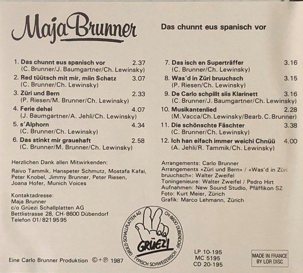 CDs: Maja Brunner - Das chunnt eus spanisch vor – Gebraucht aus Grüningen von azulmarron 1