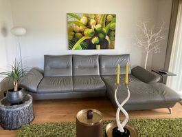 Echtleder Longchair-Sofa
