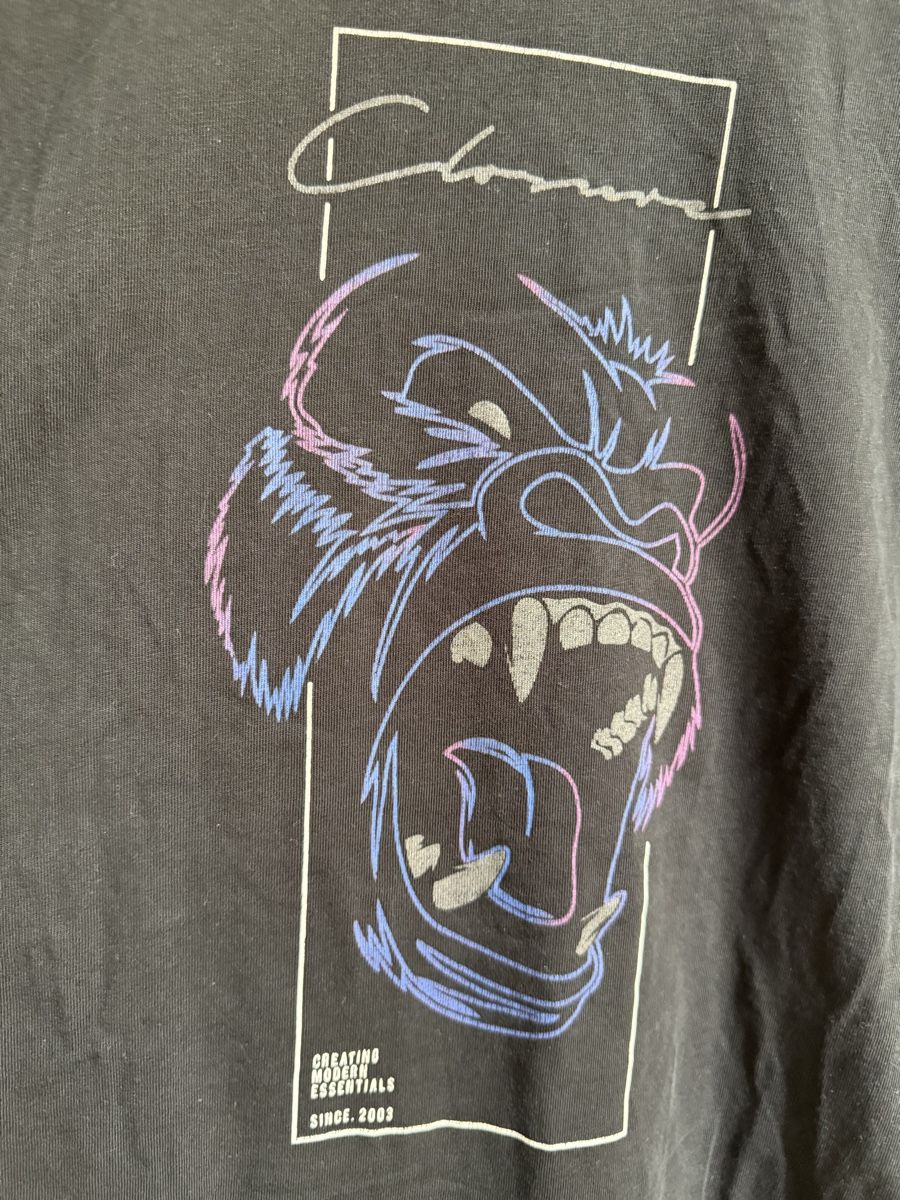 T-Shirts: T-shirt noir impression gorille Closure, t.M/38 – Gebraucht aus Tavannes von Thriftshop 1