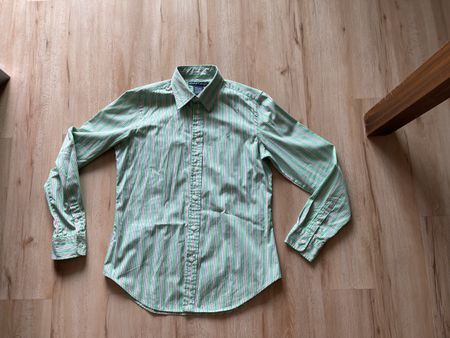Chemise Ralph Lauren rayée vert 12/ ou M/L neuve homme 