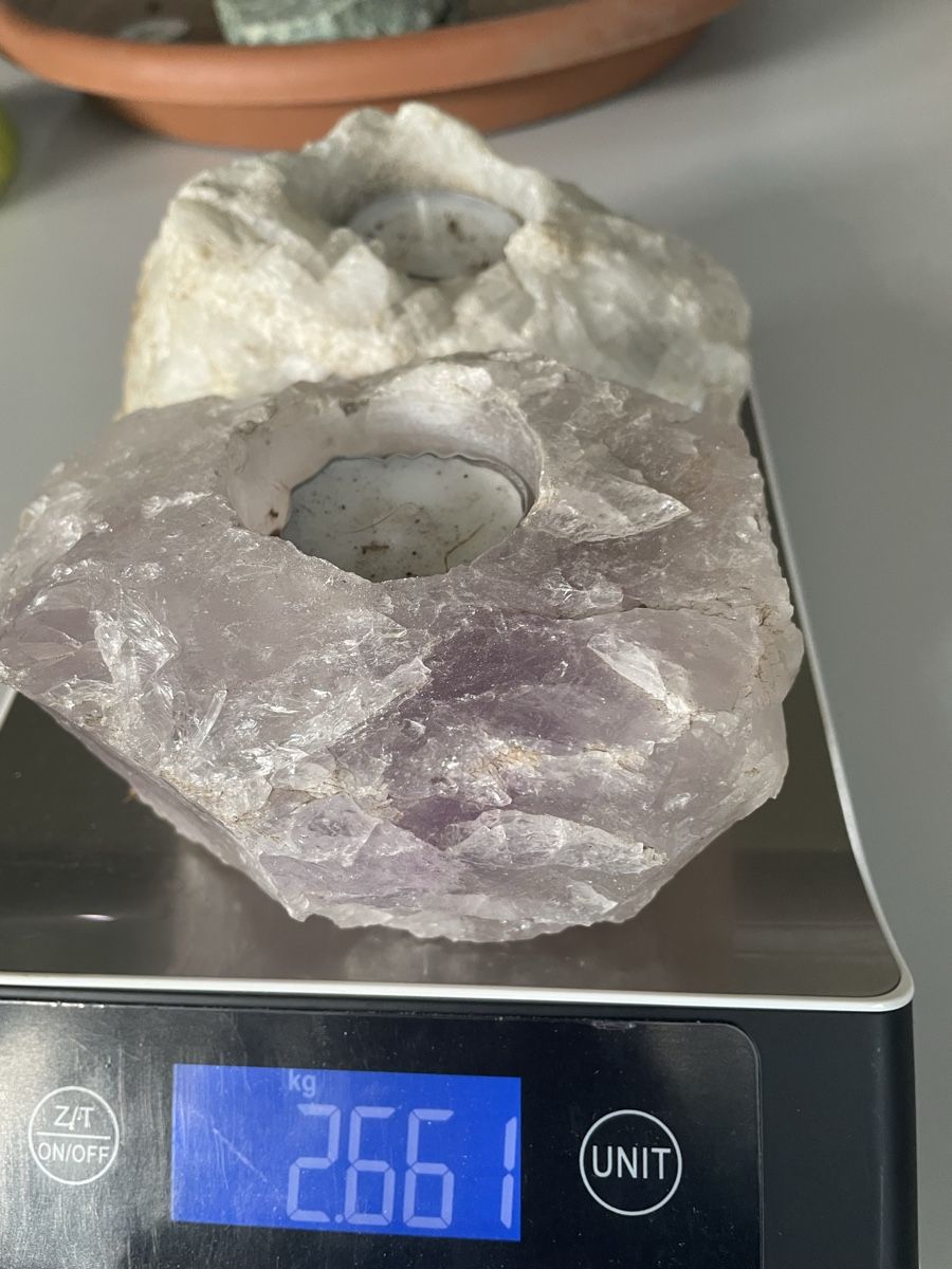 Pietre preziose: Amethyst und Quarz Teelichter – Usato da Mollis venduto da Romana1978