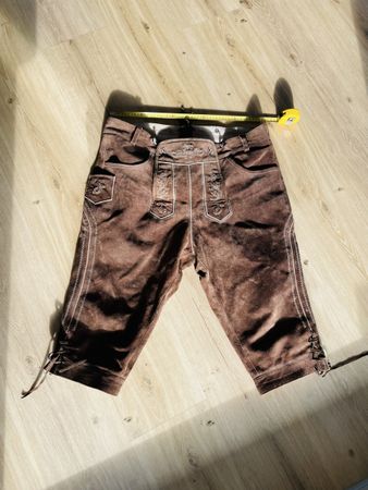 Braune Lederhose Kniebundhose, Gr. 42, Top Zustand!