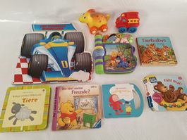 Baby Bücher-Set: Winnie Pooh, Tiere, Auto + Spielzeug