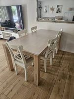Pfister Esstisch + 6 Ikea Ingolf Stühle+ Kissen+ Tischschutz