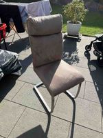 Freischwinger Stuhl beige Metallgestell akzeptabel
