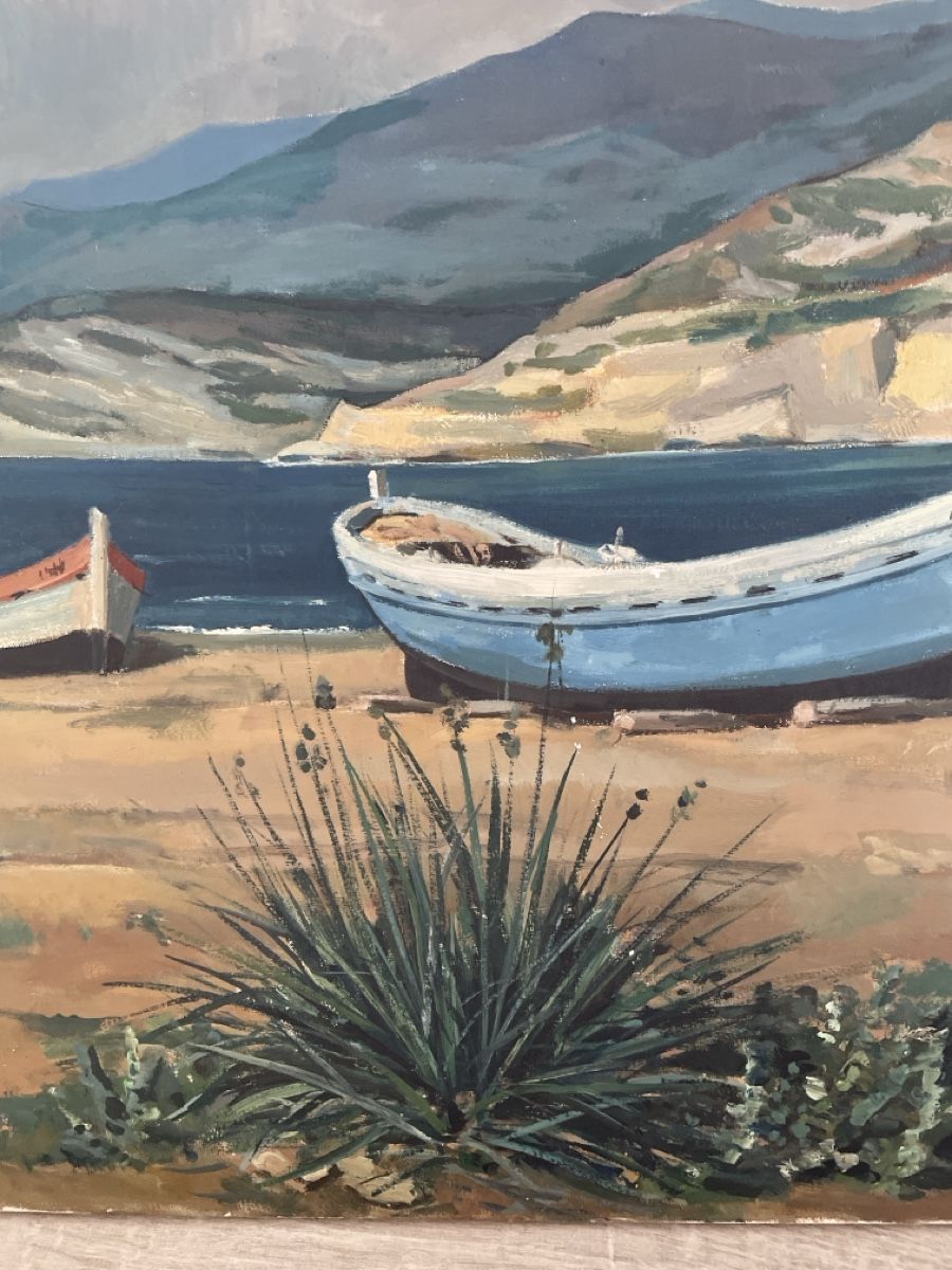 Dipinti: Originales Gemälde "Boote am Strand" von B. Heiz, 1967 – Usato da Zwingen venduto da keuseli49 6
