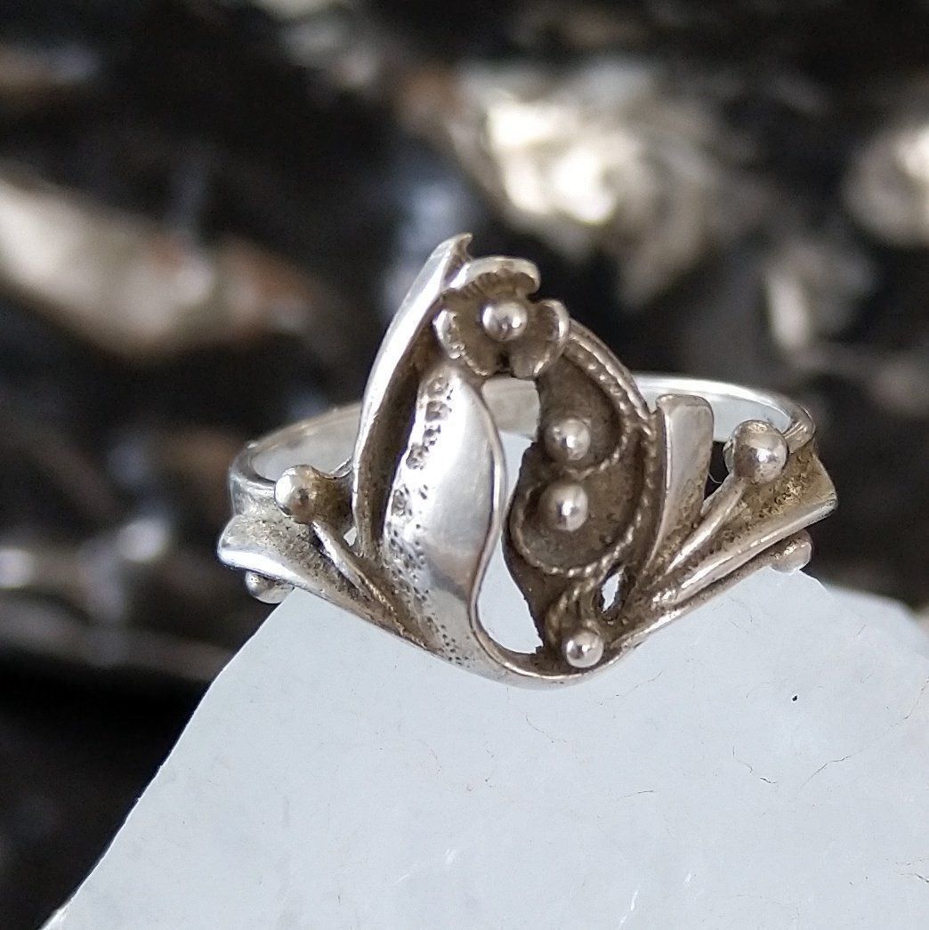 Anelli: FLORALER RING IN 925 SILBER – Usato da Romanshorn venduto da Glitzer-Paradies