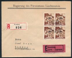 Liechtenstein D24 auf R-Brief