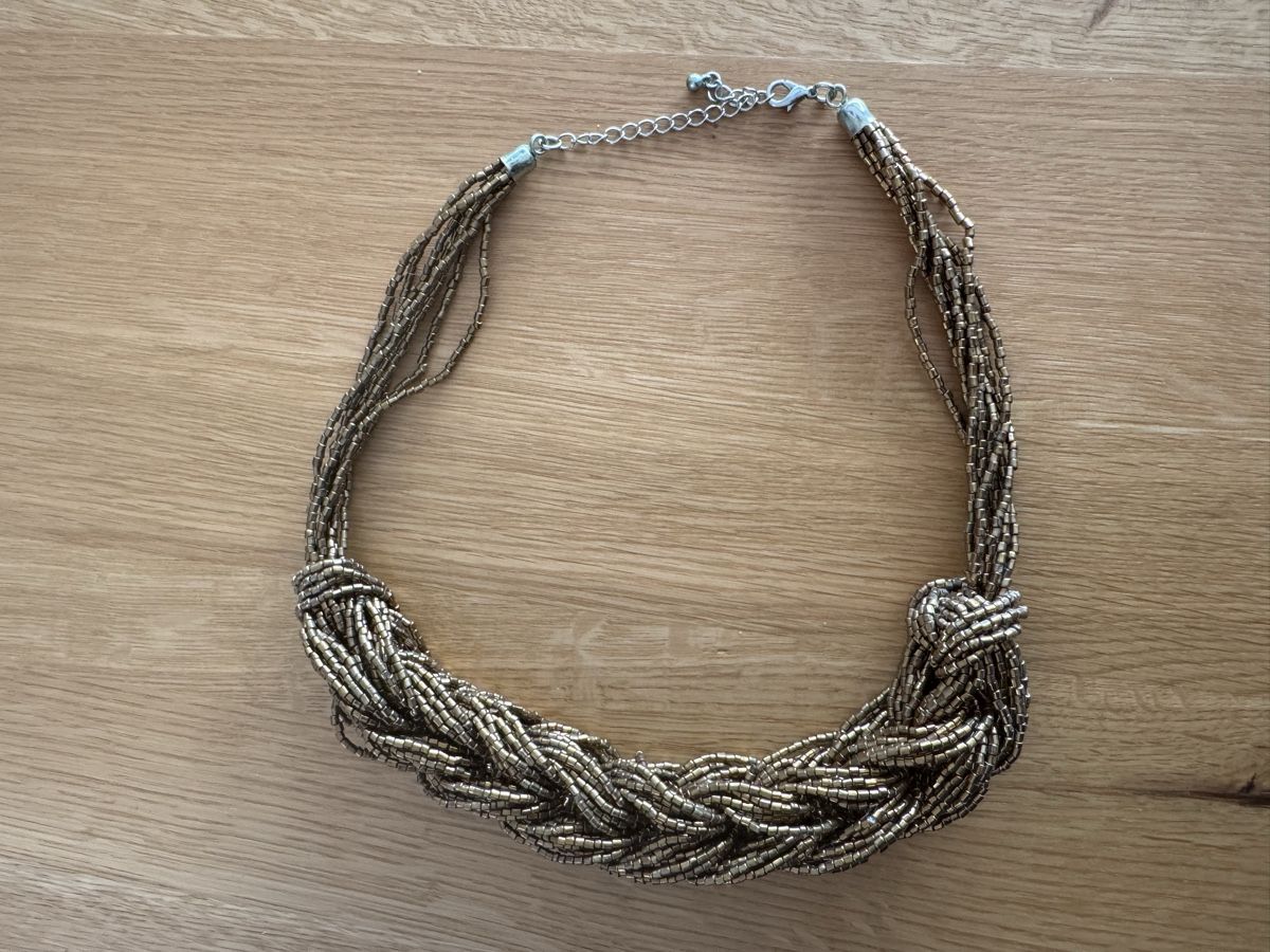 Ketten: Goldfarbene Statement Kette, geflochten – Gebraucht aus Winkel von Schorley