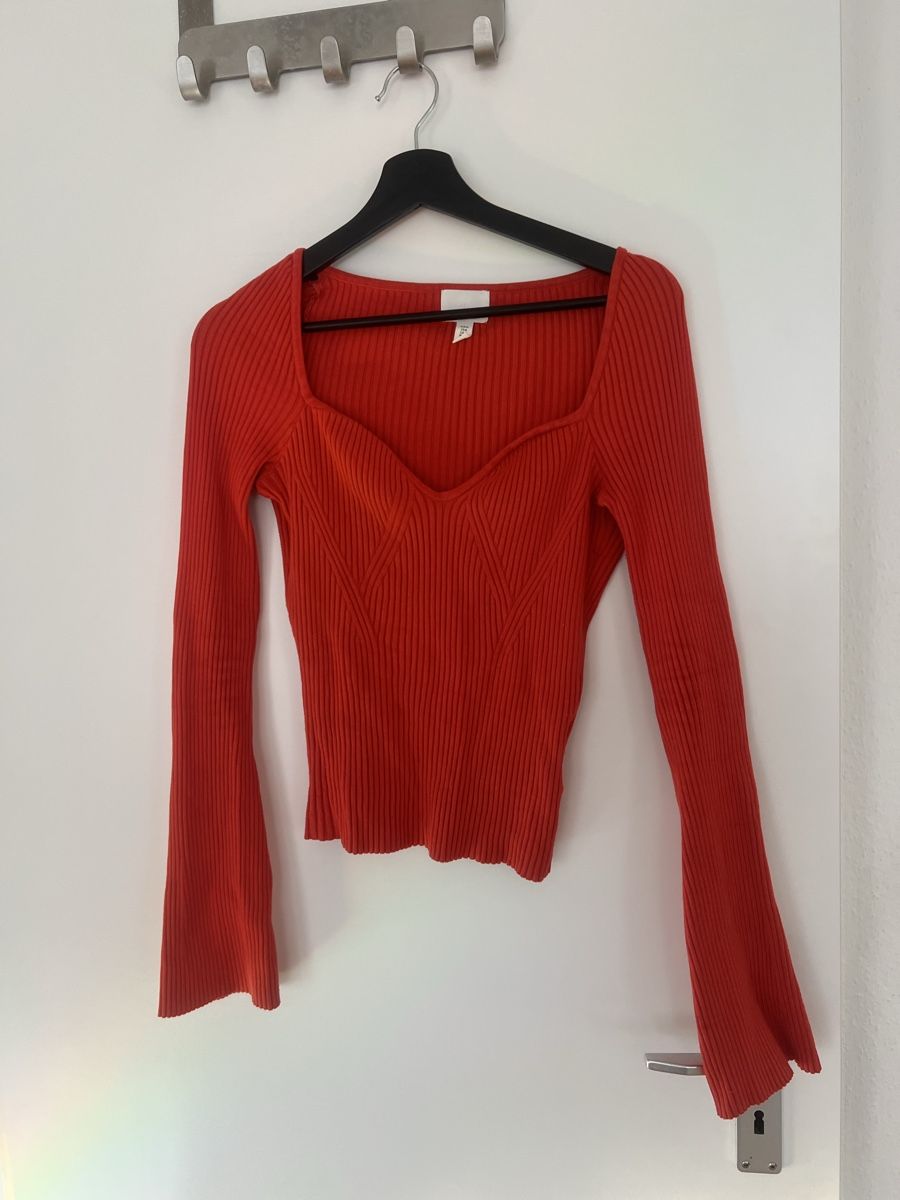H&M Maglioni & Felpe: H&M Rippstrick-Pullover, Grösse M, Herbst-Rot, Neuwertig! – Usato da Wattwil venduto da skr_94 1