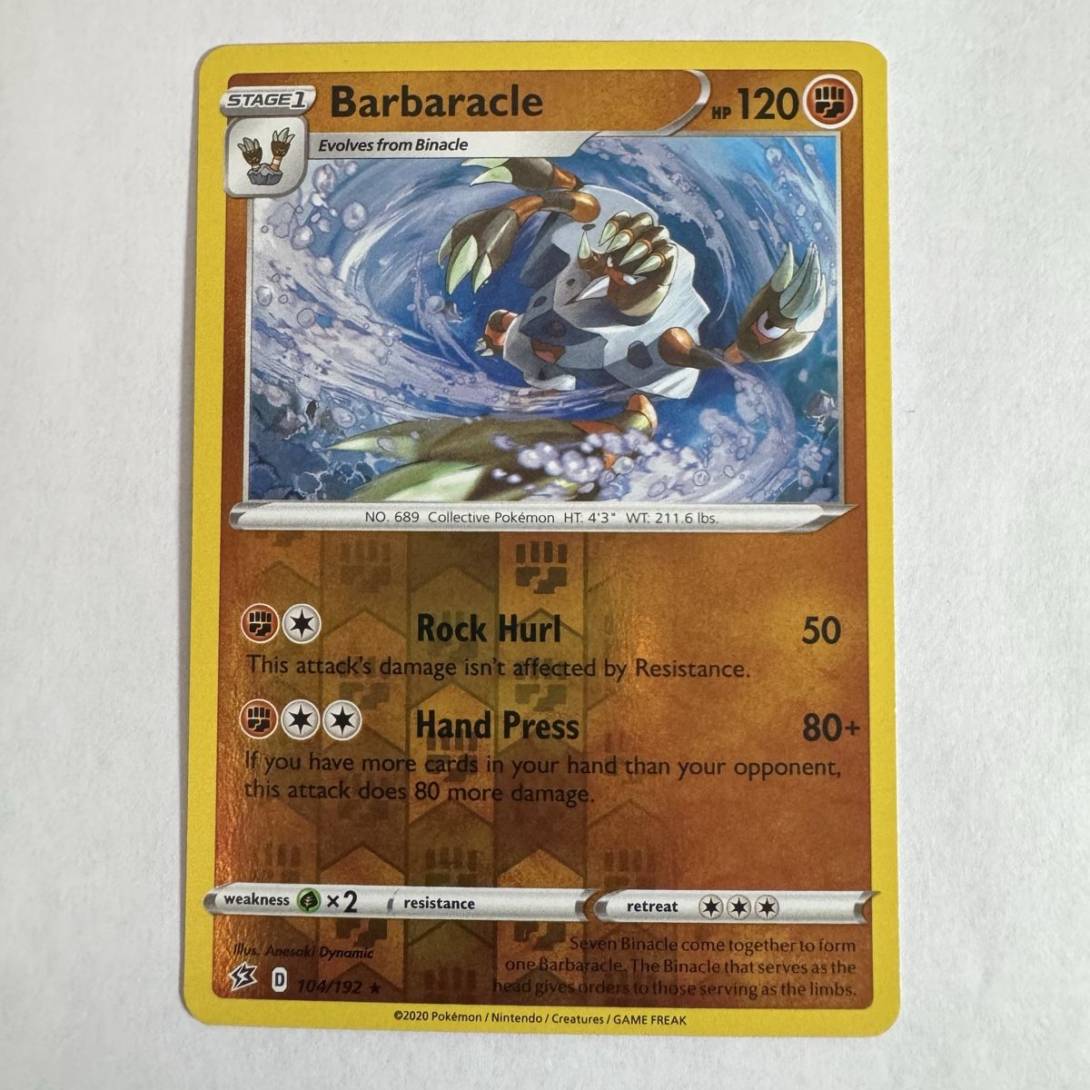 Pokémon Carte collezionabili: Pokémon Barbaracle - 104 / 192 - ENG – Nuovo (secondo la descrizione) da Staad SG venduto da miaCards