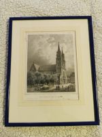 Antike Lithographie Basler Münster gerahmt, Rarität!