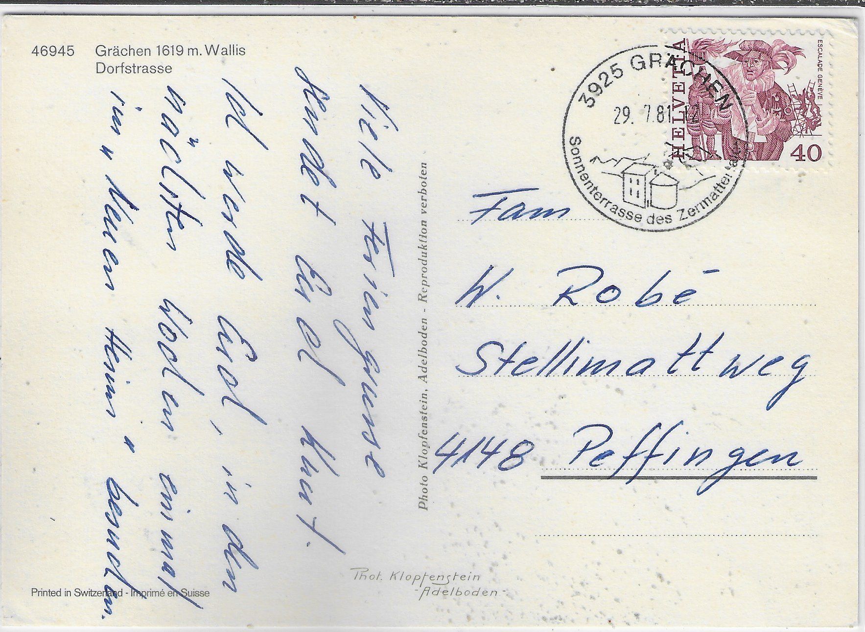 Cartoline postali: Grächen - Dorfstrasse – Usato da Ettingen venduto da Kartenplanet 1