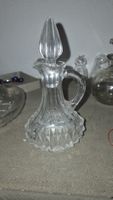 Kleine Glaskaraffe mit Glasstopfen geschliffen Vintage 