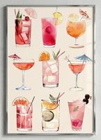 Poster affiche Impression Drink Party Vintage rétro déco