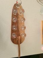 Schnapsbrett 9 Gläser Holz mit Gravur Zum 25. Geburtstag