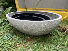 Blumentopf Set oval Steinoptik 3 Stueck 
