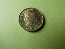 Schweiz 1918, 5 Rappen    Messing