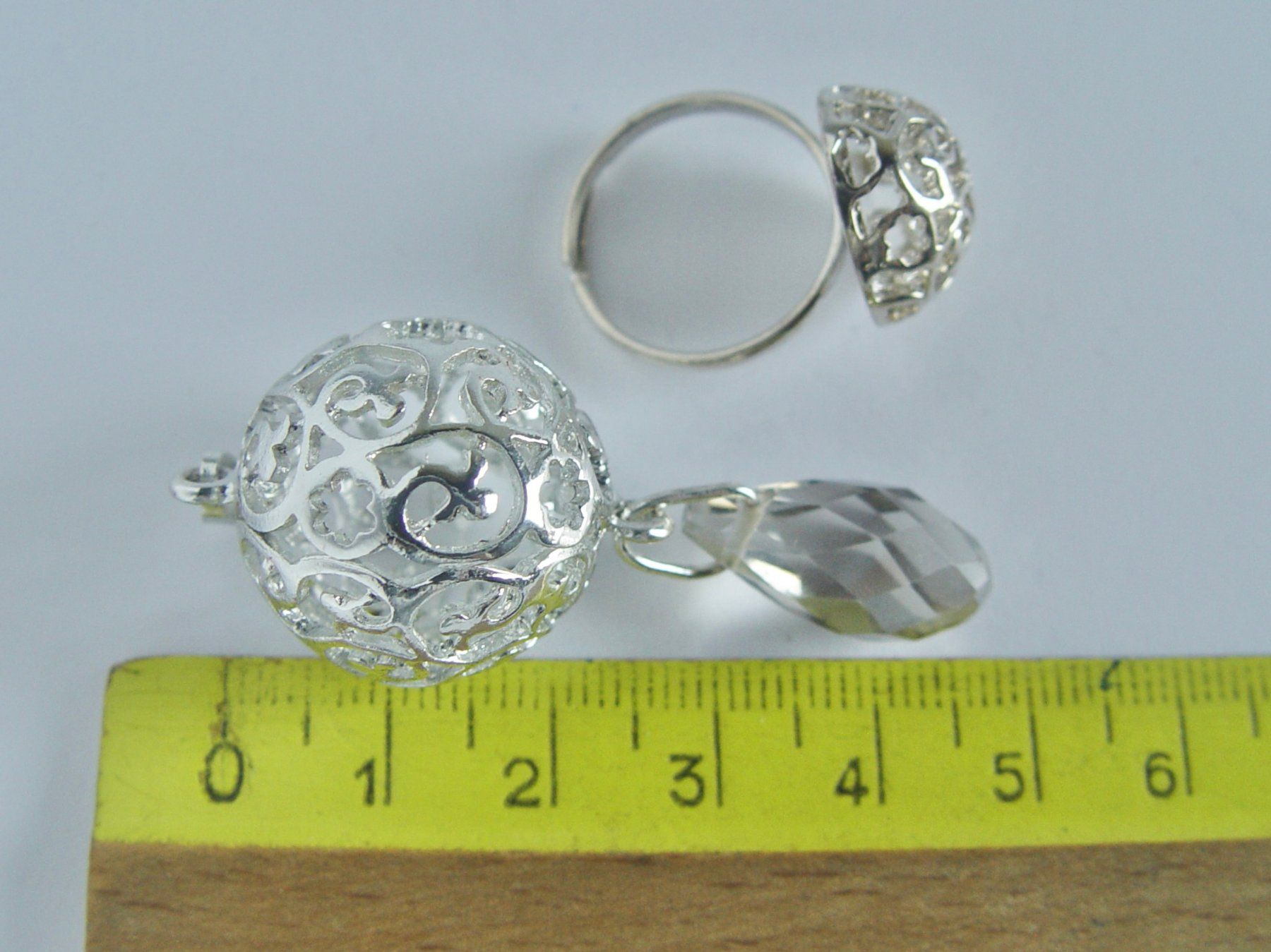 Sonstiger Schmuck: Set: Filigraner Ring und Anhänger, versilbert – Gebraucht aus Henggart von gernli 3