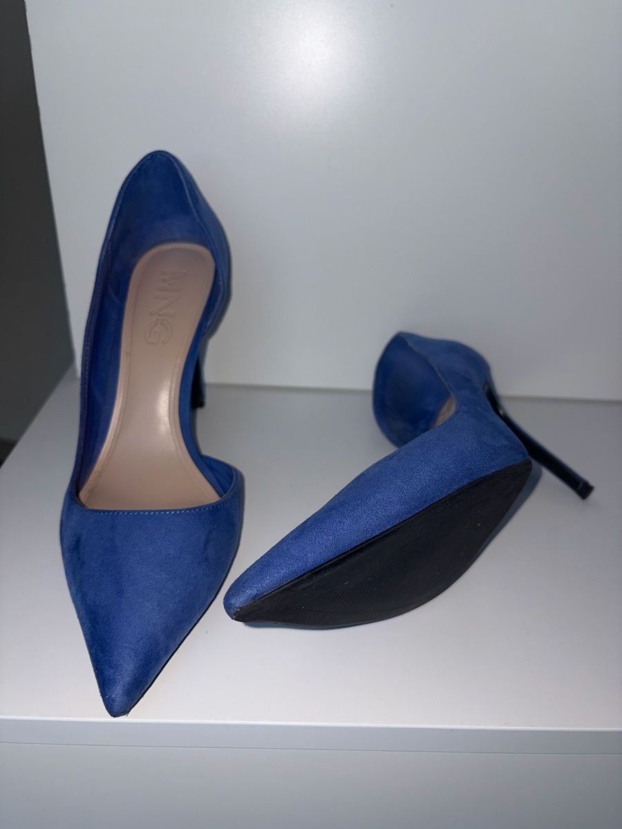 Mango Scarpe da donna: Mango Blue Suede Heels - Size 39 – Usato da Nyon venduto da Deb_D39 3