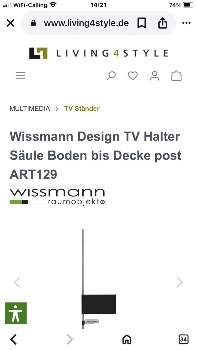 Staffa per monitor: Wissmann Designer TVBoden/Deckenhalterung – Usato da zürich venduto da ritas0102 4