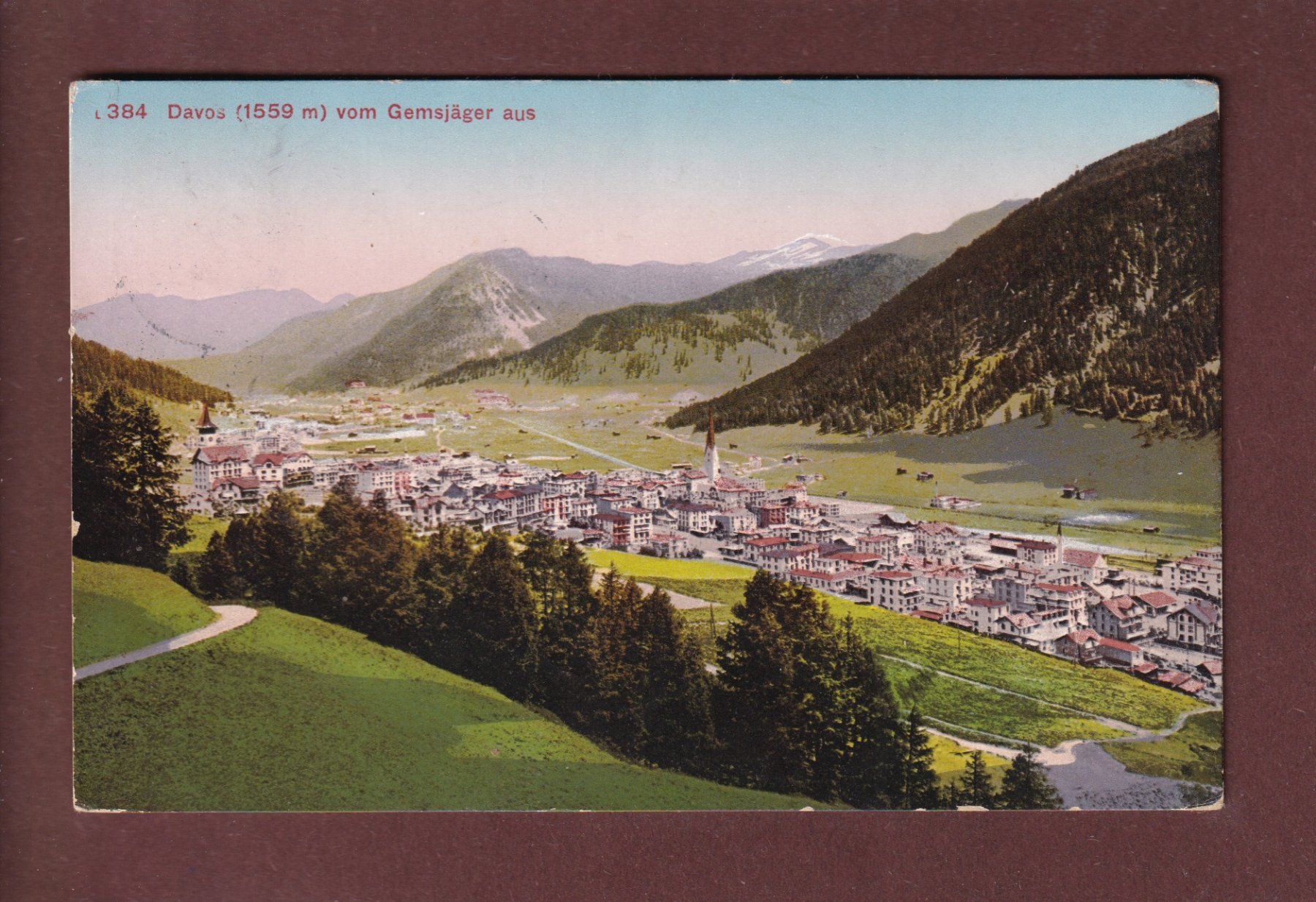 Cartoline postali: DAVOS vom Gemsjäger aus - 1911 – Usato da Pully venduto da nicecards