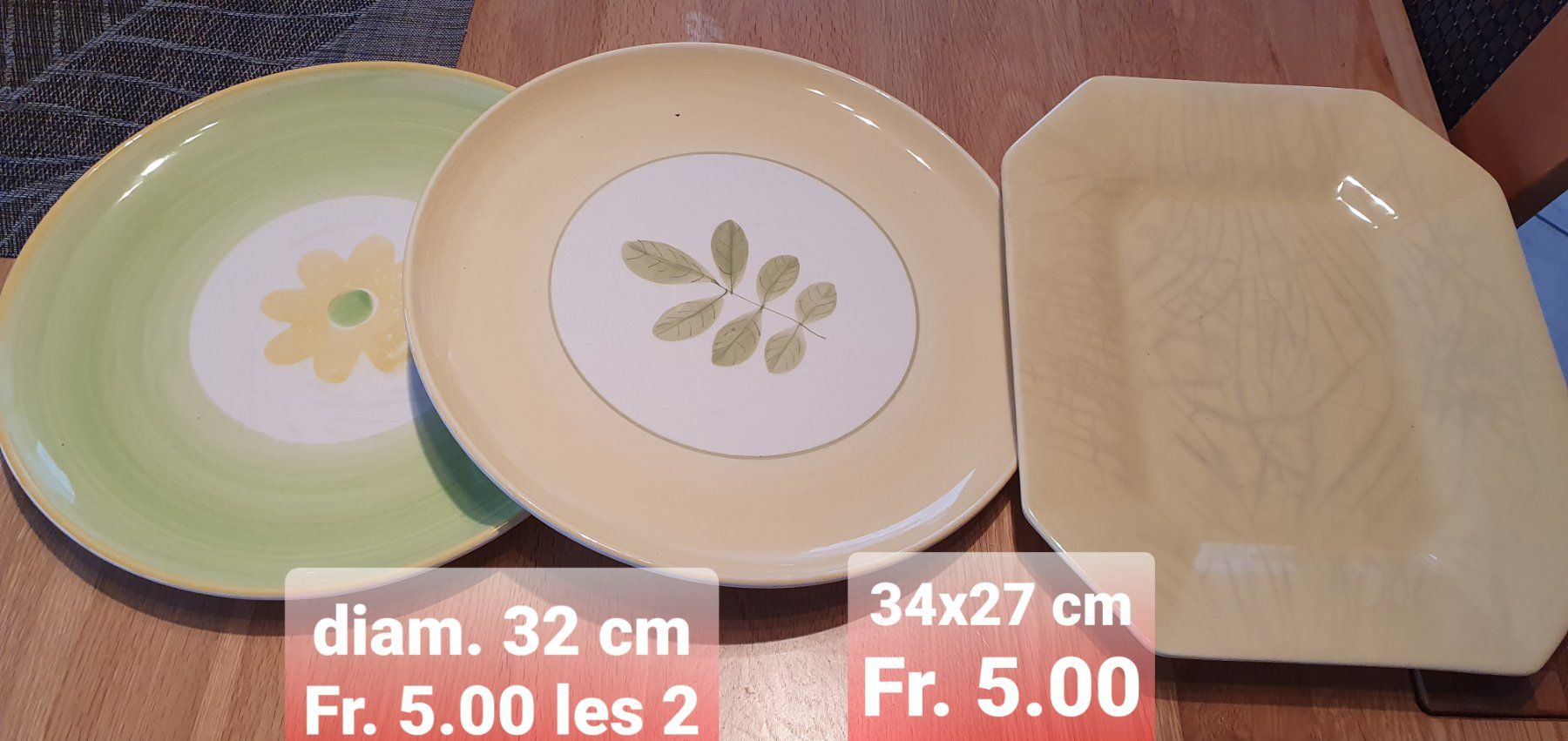 Piatti: Set de 3 assiettes – Usato da Moutier venduto da mai_pq7w