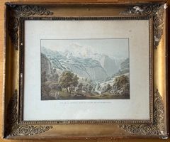 Gabriel Lory – kolorierte Aquatinta Jungfrau Lauterbrunnen