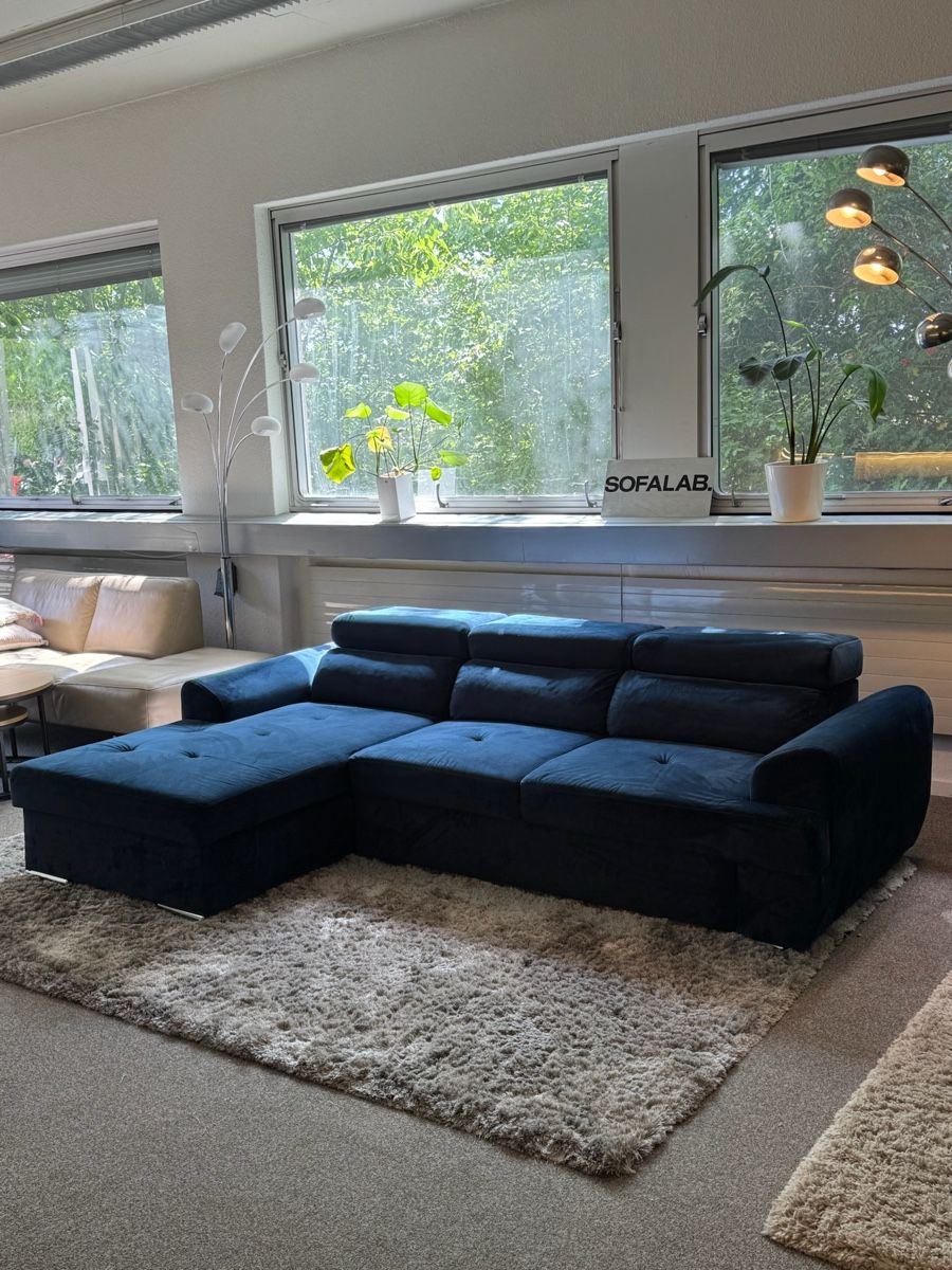 Divani: Ecksofa Marineblau mit Schlaffunktion – Usato da Fehraltorf venduto da Sofalab.swiss 2