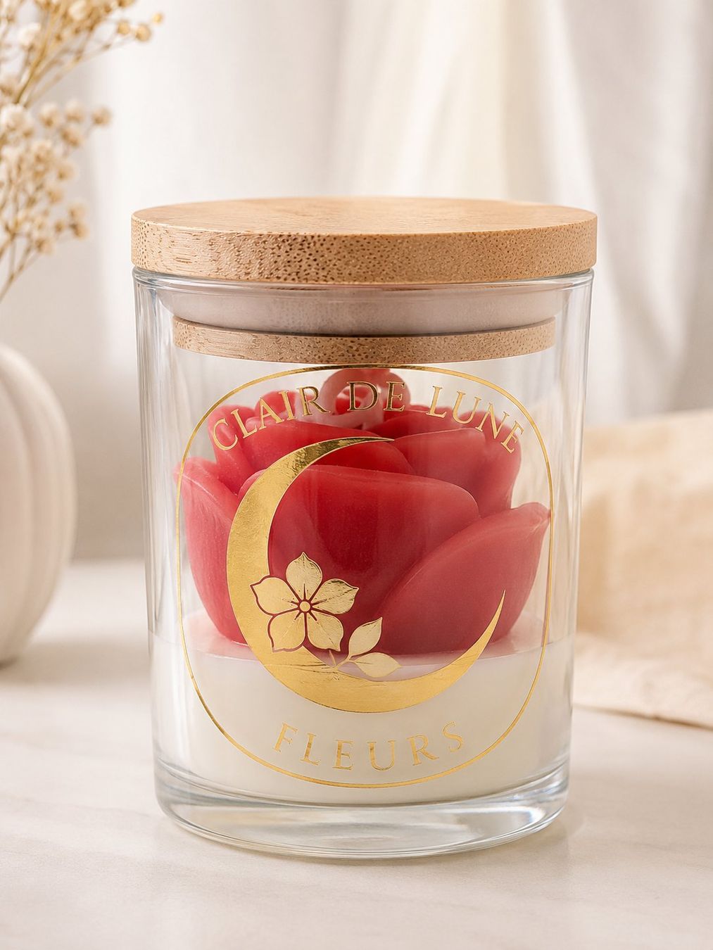 Candele: Handgemachte Rosenkerze im Glas - Clair de lune Fleurs – Nuovo (secondo la descrizione) da Kirchdorf AG venduto da moo_9rdb