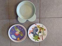 3 gebrauchte Kinderteller, alle Zusammen