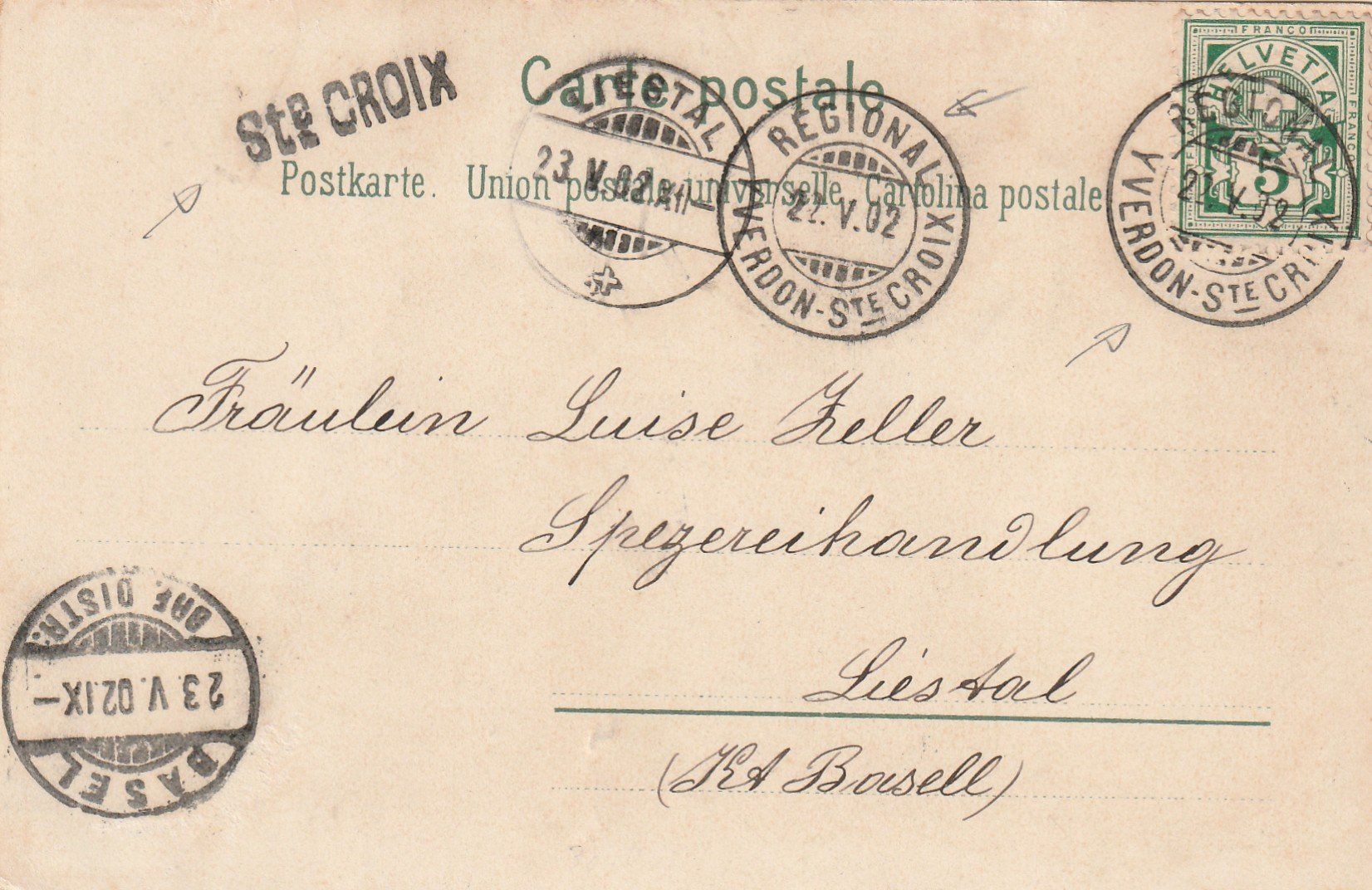 Alle Briefmarken: Stabstempel St. Croix auf Ak – Gebraucht aus Rorschacherberg von fratovi2