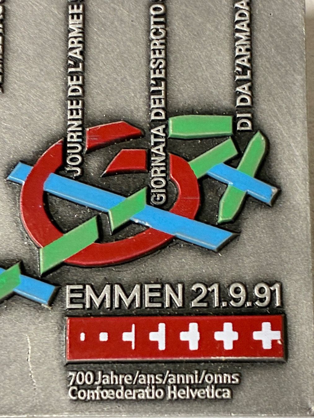 Schweizer Armee Plaketten & Abzeichen: Armeetag 1991 Emmen Plakette – Gebraucht aus Horw von adler65 3