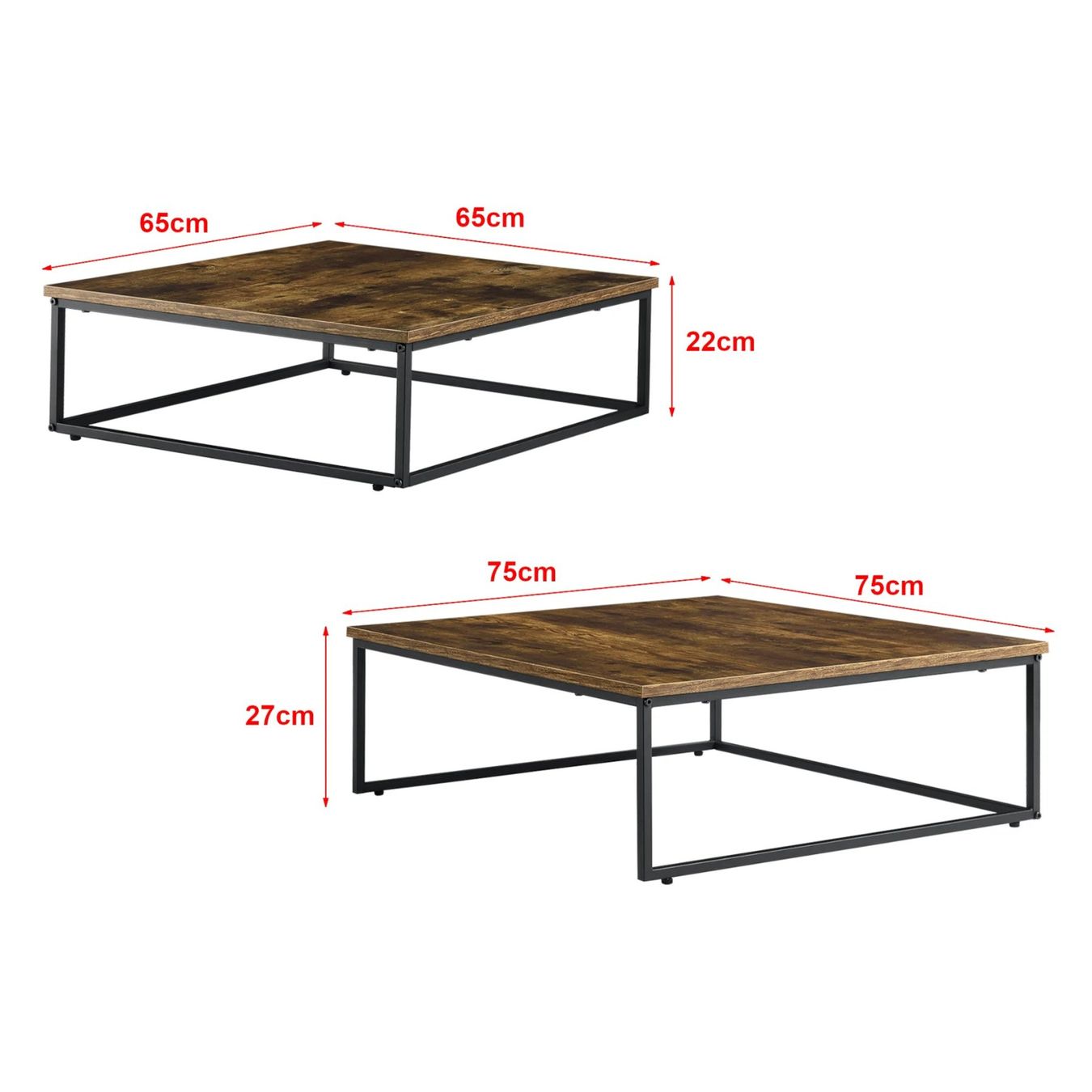 Tische: Couchtischset 2er Set - Stahlgestell Dunkler Holzton – Neu und originalverpackt aus Winterthur von aredo 6