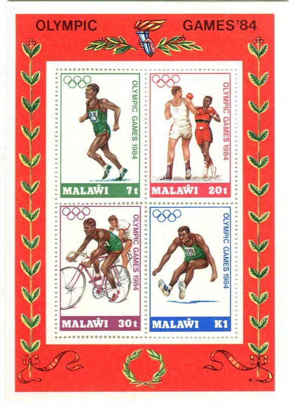 Tutti i francobolli: Block "Olympische Spiele". Malawi – Nuovo e nell'imballaggio originale da Basel venduto da Butsch5
