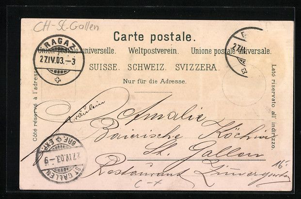 Cartoline postali: Litho Ragaz, Gesamtansicht, Bad Pfäffer – Usato da Berlin venduto da bartko-reher 1
