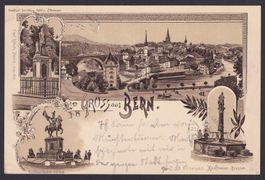 1899, Gruss aus BERN, Litho Ansichtskarte